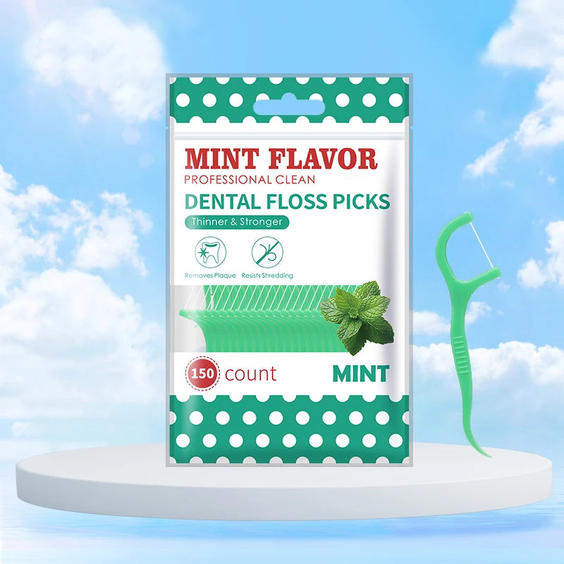 Mint dental floss stick - home portable disposable care dental floss stick - oral care - deep cleaning - interdental cleaning pr