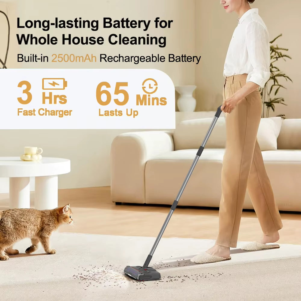 Wireless Mop Cleaner Electric Rotating Floor Sweeper Handheld Edge-Cleaning Floor Cleaning Machine with LED Headlight