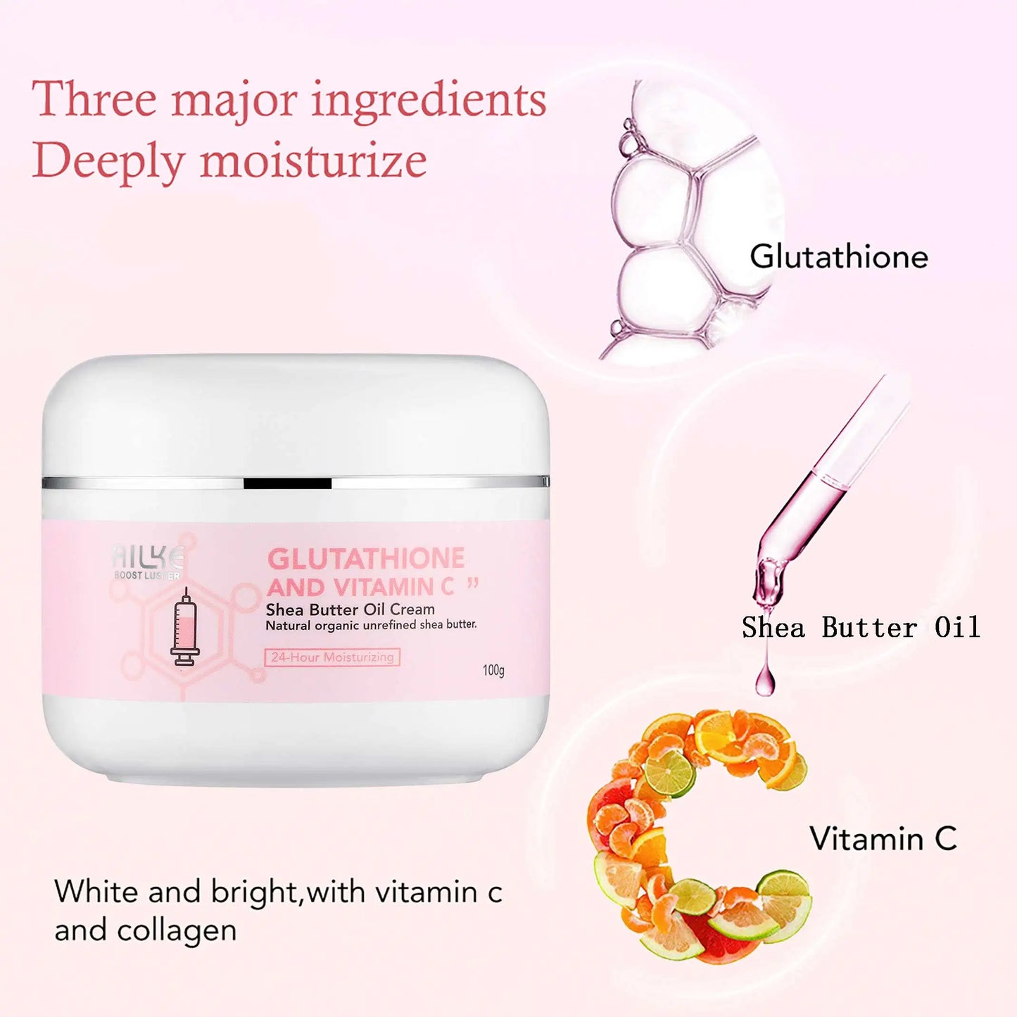 AILKE Whitening And Lightening Cream, Suitable For Face And Body , Shea Butter Oil Natural Intense Hydrating Repair Cracked Skin