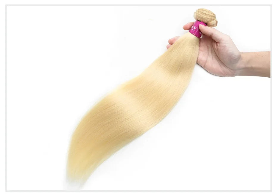 1 3 4 613 Blonde Straight Hair Bundles Brazilian Remy Human Hair Extension Honey Blonde Bundle Deals 28 30 32 34 36 38 40 Inches