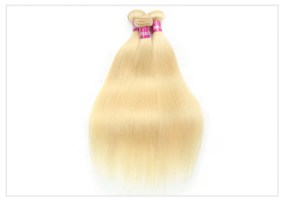 1 3 4 613 Blonde Straight Hair Bundles Brazilian Remy Human Hair Extension Honey Blonde Bundle Deals 28 30 32 34 36 38 40 Inches