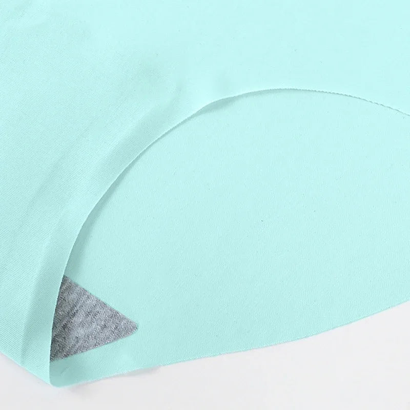 9-Pack Seamless Women Underwear Ice Silk, Mid Waist Comfortable Panty Set, Breathable Monochrome Briefs for Girls Daily Wear