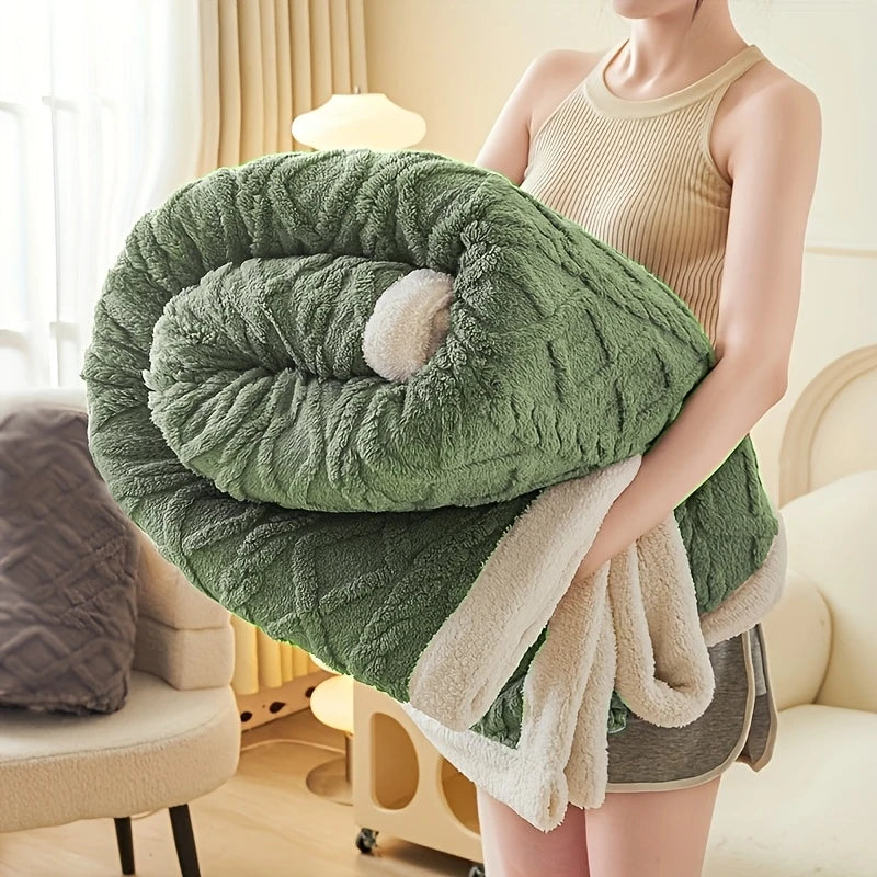 1pc Sherpa Weighted Blanket 7lbs for All Season Warm, and Thickened Calm Blanket for Ultimate Comfort and Better Sleep FurRabbit