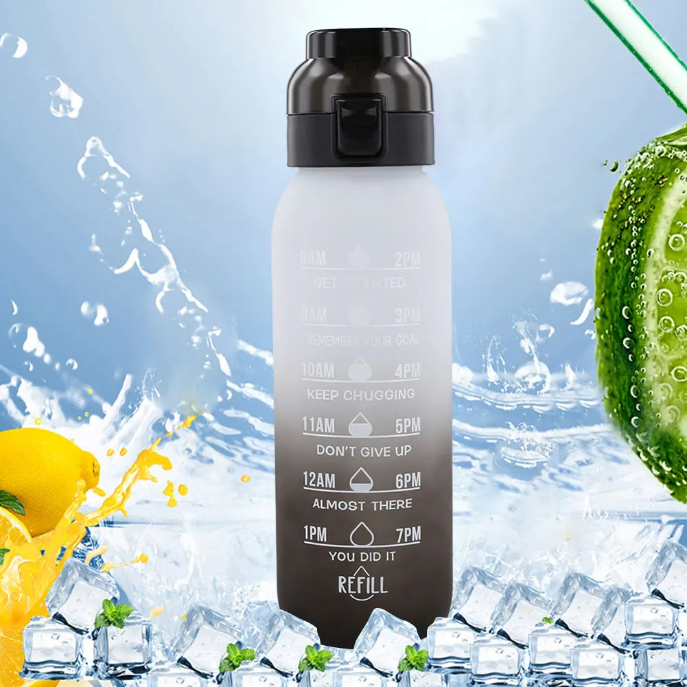 1000ML Fragrance Smelling Water Bottle Portable Air WaterUp Bottle Scent Straw Water Cup with 1/7 Flavor Pod for Outdoor Sports