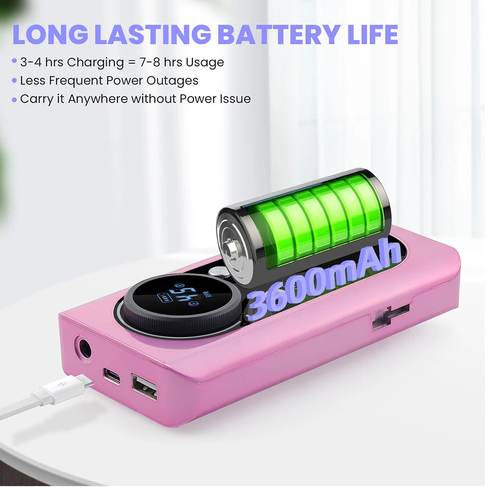 45000RPM Nail Drill Machine Rechargeable Nail Drill Milling Machine Portable Wireless Manicure Grinder Nail Polisher Cutter Kit