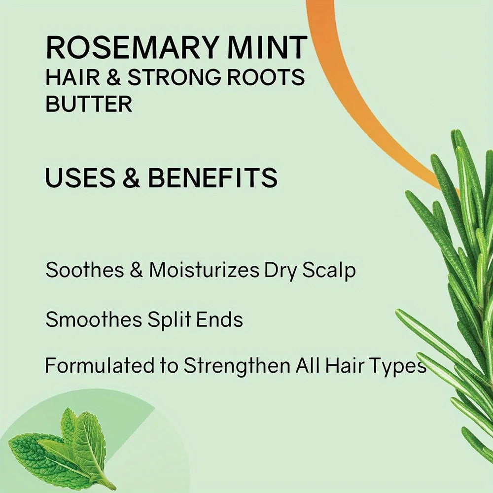 GZE Rosemary Mint Hair & Strong Roots Butter - Natural Hair Growth & Damage Repair Treatment for Stronger, Healthier Hair