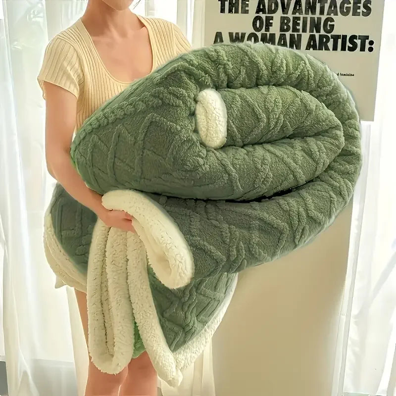 1pc Sherpa Weighted Blanket 7lbs for All Season Warm, and Thickened Calm Blanket for Ultimate Comfort and Better Sleep FurRabbit