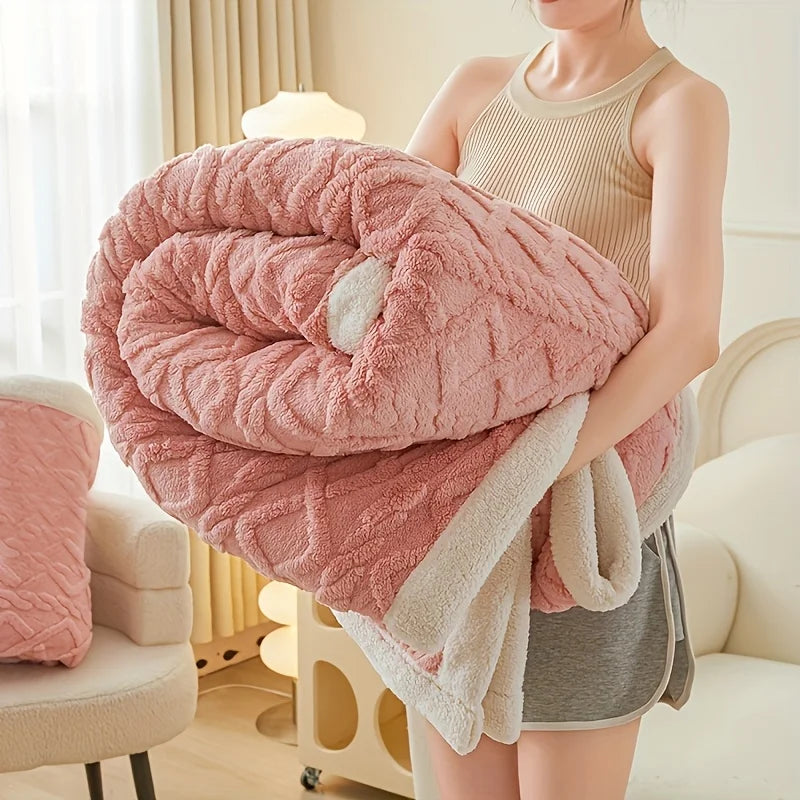 1pc Sherpa Weighted Blanket 7lbs for All Season Warm, and Thickened Calm Blanket for Ultimate Comfort and Better Sleep FurRabbit