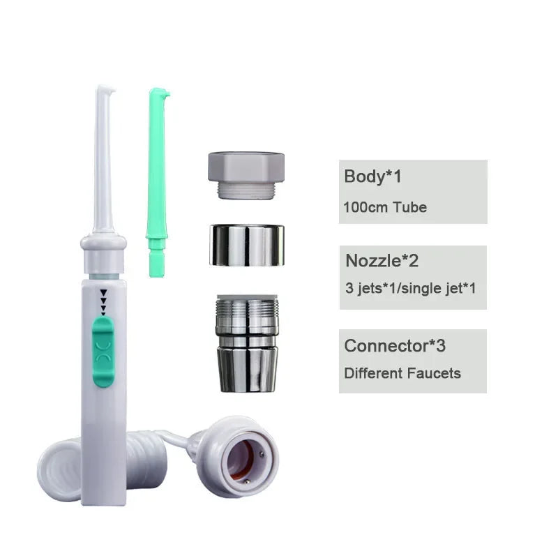 New Faucet Oral Irrigator Portable Teeth Cleaner Dental Water Flosser Pressure Adjustable Water Pick Jet Flossing No Charge Need