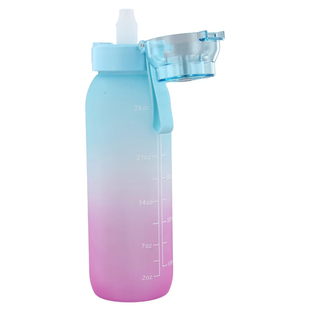 1000ML Fragrance Smelling Water Bottle Portable Air WaterUp Bottle Scent Straw Water Cup with 1/7 Flavor Pod for Outdoor Sports