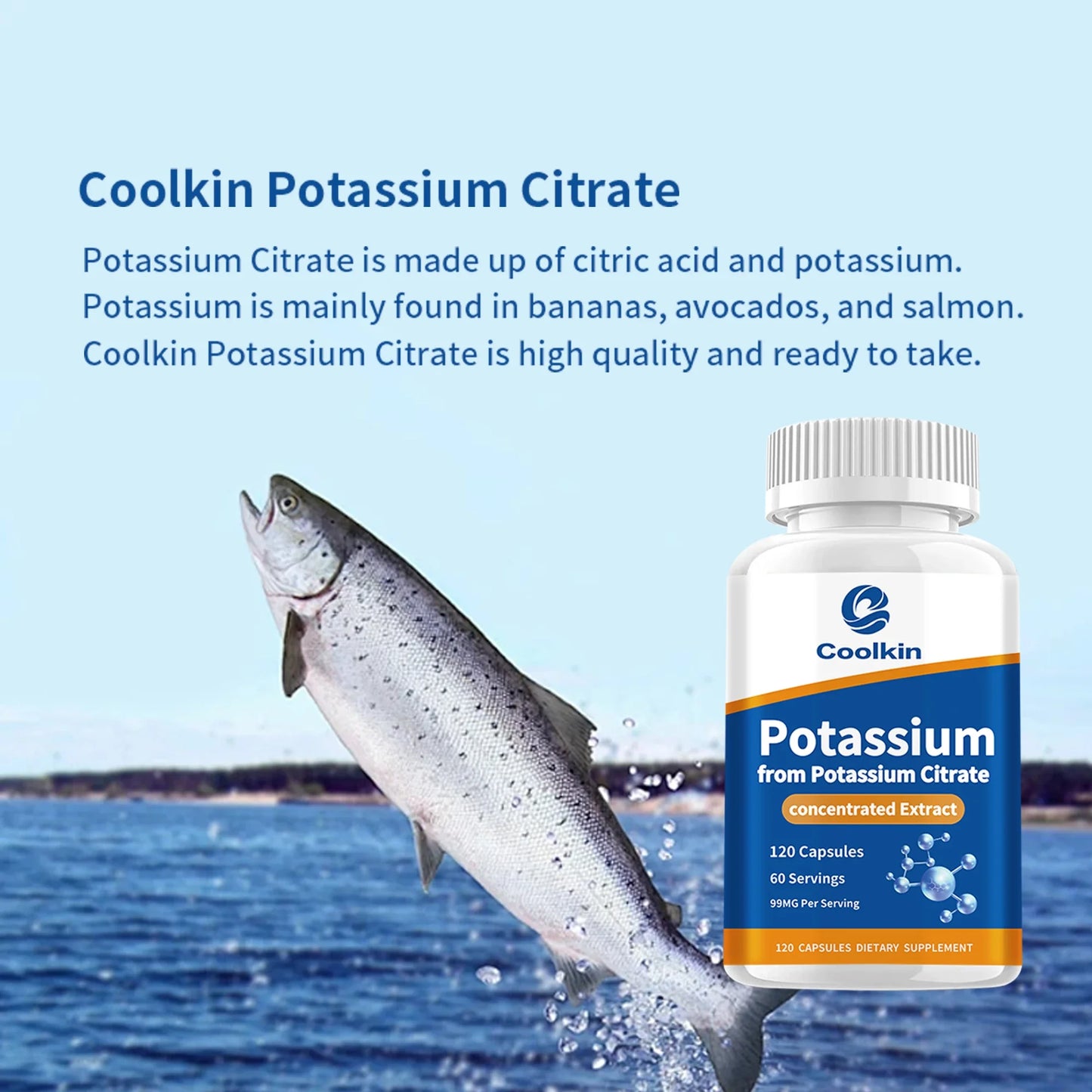 Potassium Citrate - Helps Maintain Electrolyte Levels, Promoting Muscle Function and Heart Health - 120 Capsules