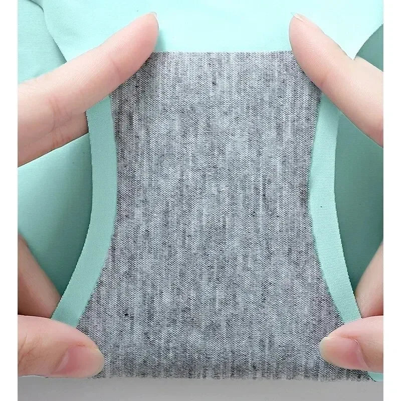 9-Pack Seamless Women Underwear Ice Silk, Mid Waist Comfortable Panty Set, Breathable Monochrome Briefs for Girls Daily Wear