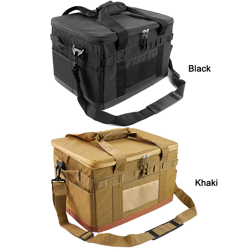 30L Camping Cooking Utensil Organizer Large Capacity Car Trunk Storage Bag Detachable Multifunctional Camping Stove Storage Case