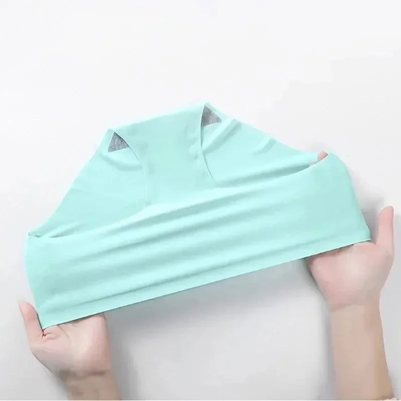 9-Pack Seamless Women Underwear Ice Silk, Mid Waist Comfortable Panty Set, Breathable Monochrome Briefs for Girls Daily Wear