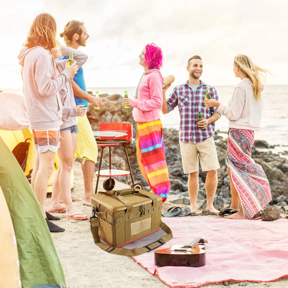 30L Camping Cooking Utensil Organizer Large Capacity Car Trunk Storage Bag Detachable Multifunctional Camping Stove Storage Case