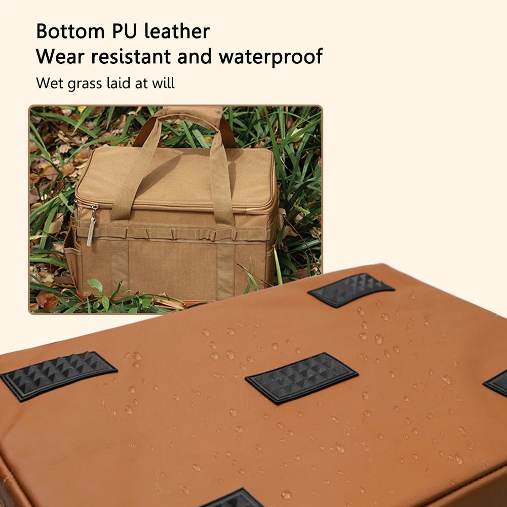 30L Camping Cooking Utensil Organizer Large Capacity Car Trunk Storage Bag Detachable Multifunctional Camping Stove Storage Case