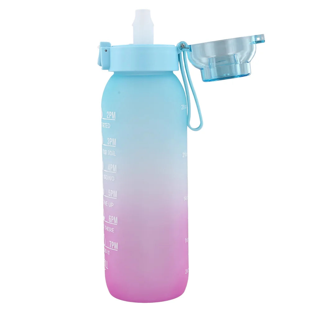 1000ML Fragrance Smelling Water Bottle Portable Air WaterUp Bottle Scent Straw Water Cup with 1/7 Flavor Pod for Outdoor Sports