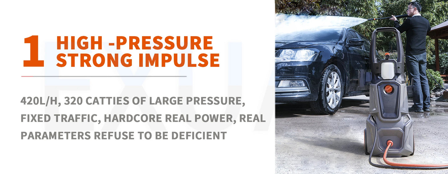 1400W/1800W/2200W Car Washing Machine High Pressure Water Gun 220V Booster Water Pump Floor Cleaning Machine Portable Car Washer