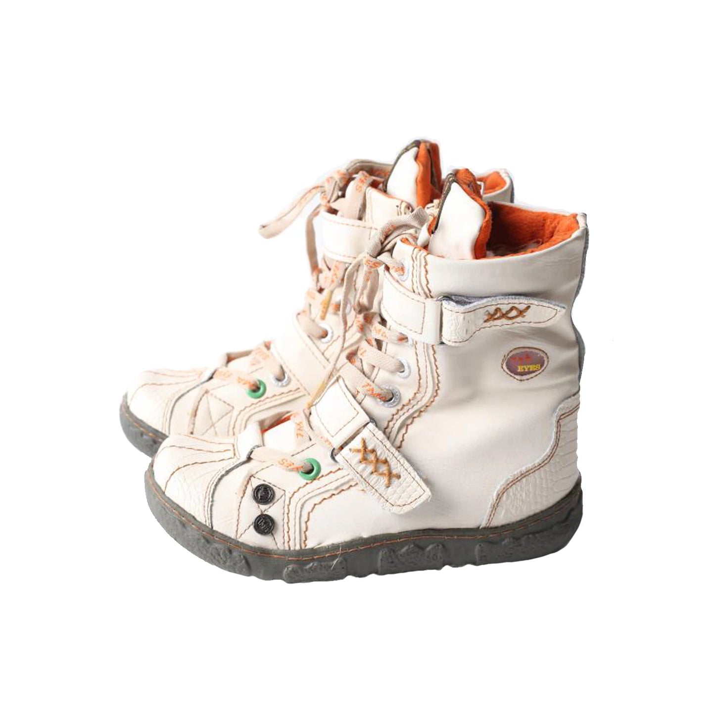 TMA EYES Double-Strape Washed PU Leather Women's Boot With Faux Fur Lining