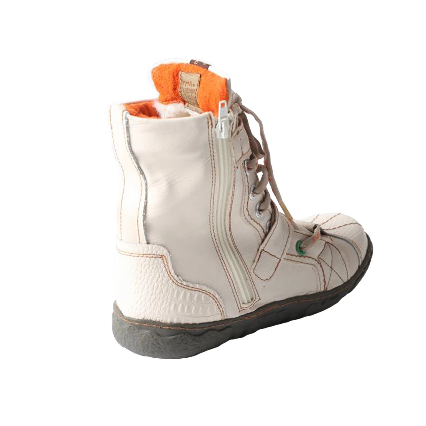 TMA EYES Double-Strape Washed PU Leather Women's Boot With Faux Fur Lining