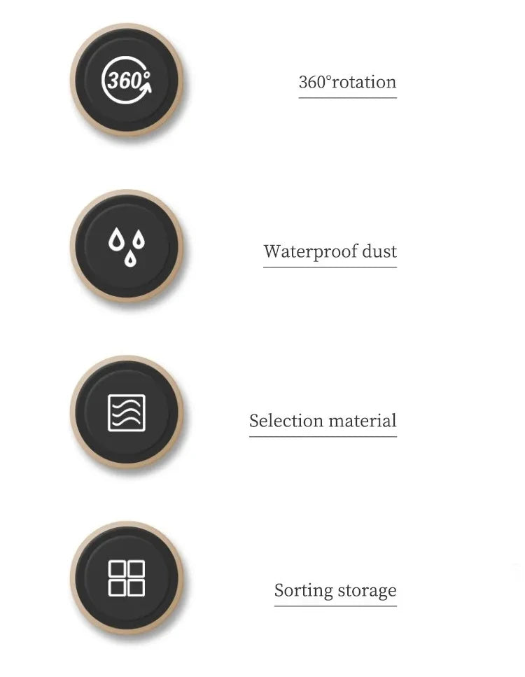 360° rotary makeup brush holder with cover Luxury cosmetics lipstick eyebrow pencil holder eye shadow storage box