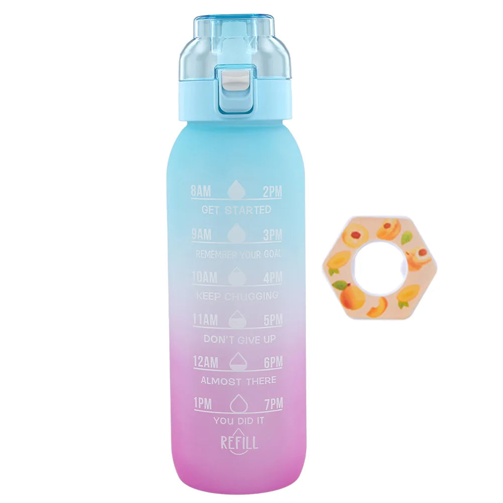 1000ML Fragrance Smelling Water Bottle Portable Air WaterUp Bottle Scent Straw Water Cup with 1/7 Flavor Pod for Outdoor Sports